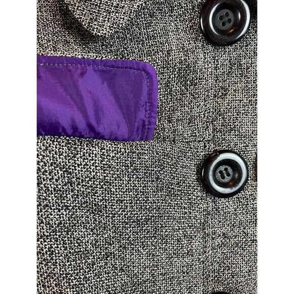 JESSICA HOWARD gray 1/2 sleeve button collared jacket blazer size 4 Petite - Picture 3 of 8